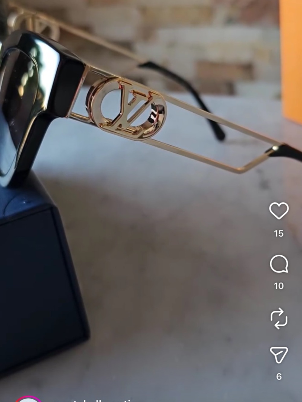 PLEASE READ IM NOT SELLING THESE LV Black and Gold Women’s Sunglasses.
